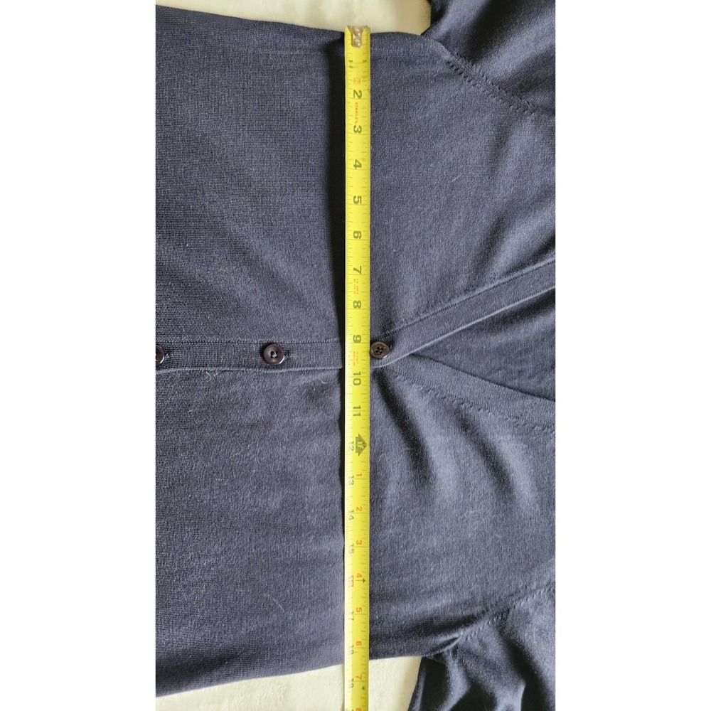 Talbots Navy Blue V-Neck Button Front Cardigan Sweater Pockets S Nautical Casual - Picture 7 of 11